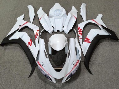 Pearl White & Red Logos Kawasaki ZX10R Fairings 2016-2019 Outlets