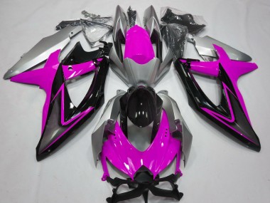 Pink and Silver Suzuki GSXR 600-750 Fairings 2008-2010 Outlets