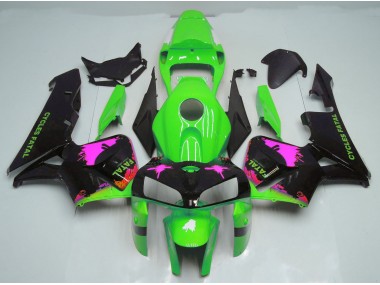 Pink Splatter on Green Honda CBR600RR Fairings 2005-2006 Outlets