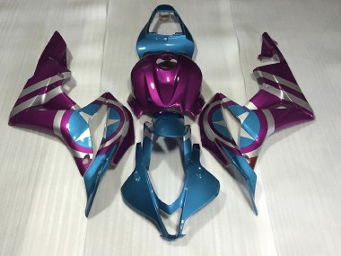 Purple and Light Blue Captain America Honda CBR600RR Fairings 2007-2008 Outlets