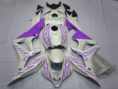 Purple Flame on White Honda CBR600RR Fairings 2007-2008 Outlets