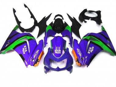 Purple Green and black Kawasaki Ninja 250 Fairings 2008-2013 Outlets
