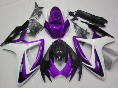 Purple & White Debadged Suzuki GSXR 600-750 Fairings 2006-2007 Outlets