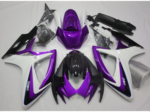 Purple & White Debadged Suzuki GSXR 600-750 Fairings 2006-2007 Outlets Purple & White Debadged Suzuki GSXR 600-750 Fairings 2006-2007 Outlets