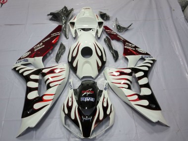 Red and Black Flame Honda CBR1000RR Fairings 2006-2007 Outlets