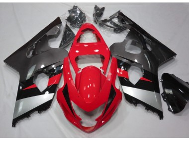Red and Silver Gloss Suzuki GSXR 600-750 Fairings 2004-2005 Outlets