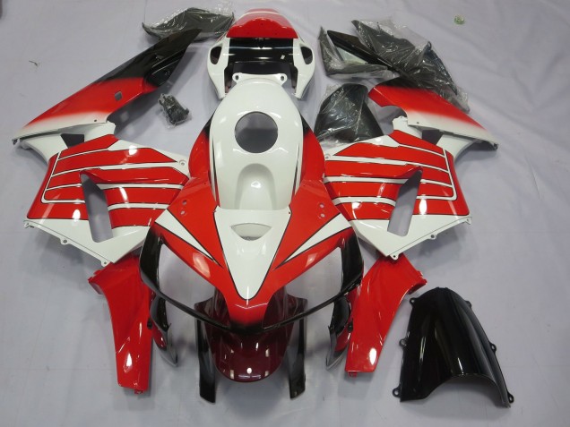 Red and White Large Stripe Honda CBR600RR Fairings 2005-2006 Outlets Red and White Large Stripe Honda CBR600RR Fairings 2005-2006 Outlets