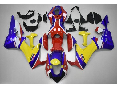 Red Blue and Yellow HRC Honda CBR1000RR Fairings 2017-2019 Outlets