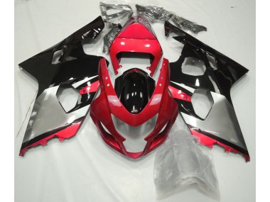 Red Silver and Black Suzuki GSXR 600-750 Fairings 2004-2005 Outlets