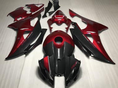 Red w Carbon Style Yamaha R6 Fairings 2008-2016 Outlets