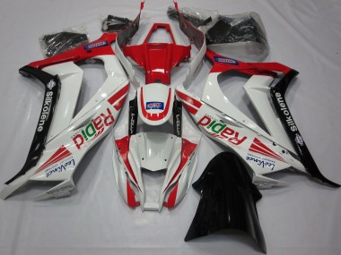 Red White Black Ra Kawasaki ZX10R Fairings 2011-2015 Outlets