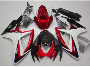 Red & White Debadged Suzuki GSXR 600-750 Fairings 2006-2007 Outlets