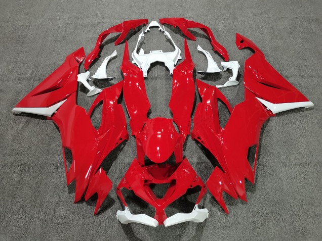 Red with White Kawasaki ZX6R Fairings 2019-2020 Outlets Red with White Kawasaki ZX6R Fairings 2019-2020 Outlets
