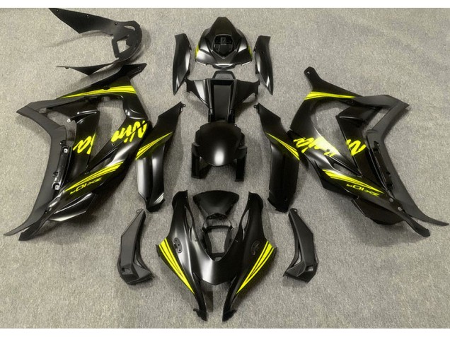 Satin Black & Yellow Kawasaki ZX10R Fairings 2016-2019 Outlets Satin Black & Yellow Kawasaki ZX10R Fairings 2016-2019 Outlets