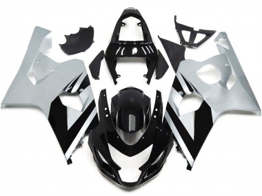 Silver and Black Gloss OEM Style Suzuki GSXR 600-750 Fairings 2004-2005 Outlets