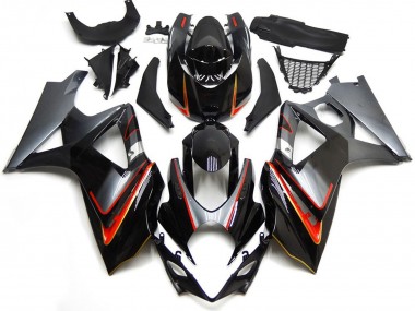 Silver and Black with Red Suzuki GSXR 1000 Fairings 2007-2008 Outlets