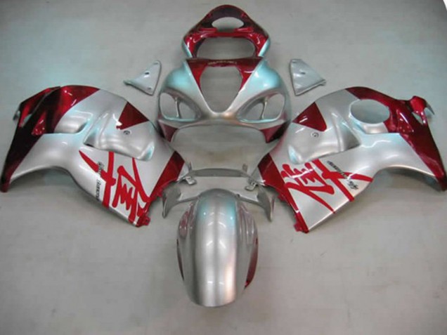 Silver and Red Suzuki GSXR 1300 Fairings 1997-2007 Outlets Silver and Red Suzuki GSXR 1300 Fairings 1997-2007 Outlets