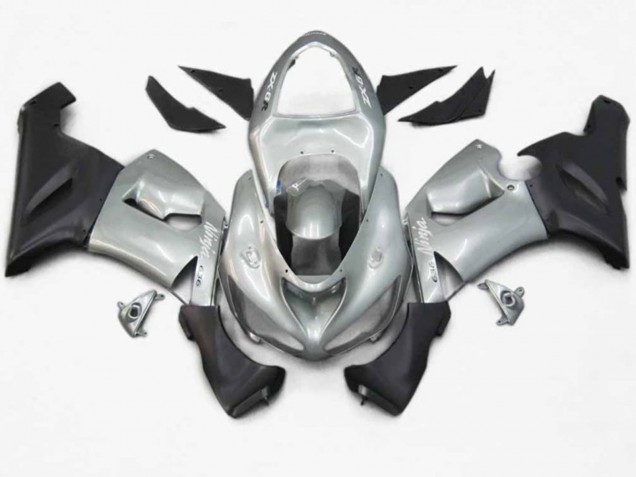 Silver Black Matte Kawasaki ZX6R Fairings 2005-2006 Outlets Silver Black Matte Kawasaki ZX6R Fairings 2005-2006 Outlets