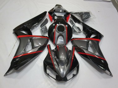 Silver Black Red Pin Stripe Honda CBR1000RR Fairings 2006-2007 Outlets