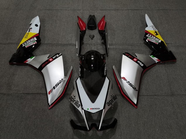 Silver Pirelli & Red Aprilia RSV4 1000 Fairings 2010-2015 Outlets Silver Pirelli & Red Aprilia RSV4 1000 Fairings 2010-2015 Outlets