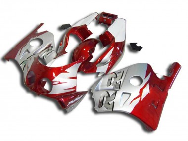 Silver Red and White Honda CBR250RR Fairings 1990-1998 Outlets