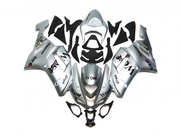 Silver West Gloss Kawasaki ZX6R Fairings 2007-2008 Outlets Silver West Gloss Kawasaki ZX6R Fairings 2007-2008 Outlets