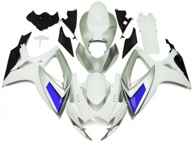 Silver White and Blue Gloss Style Suzuki GSXR 600-750 Fairings 2006-2007 Outlets