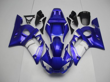 Silver White and Blue Yamaha R6 Fairings 1998-2002 Outlets