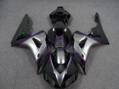 Silver with Dark Purple Pin Stripe Honda CBR1000RR Fairings 2006-2007 Outlets