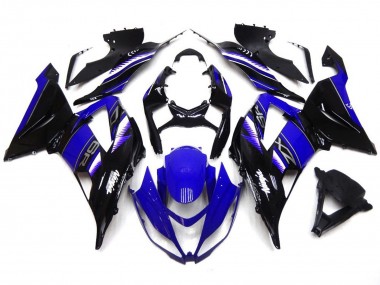 Vibrant Deep Blue and Black Kawasaki ZX6R Fairings 2013-2018 Outlets