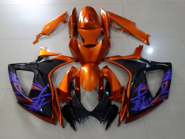 Vibrant Orange & Gloss Black Suzuki GSXR 600-750 Fairings 2006-2007 Outlets