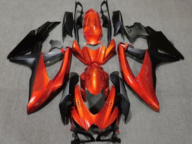 Vibrant Orange in Black Suzuki GSXR 600-750 Fairings 2008-2010 Outlets