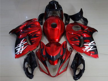 Vibrant Red & Flame Suzuki GSXR 1300 Fairings 2008-2019 Outlets