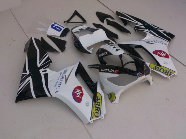 White and Black w Flag Triumph Daytona 675 Fairings 2006-2008 Outlets White and Black w Flag Triumph Daytona 675 Fairings 2006-2008 Outlets