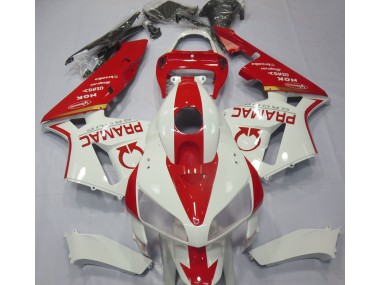 White and Red Custom Honda CBR600RR Fairings 2005-2006 Outlets
