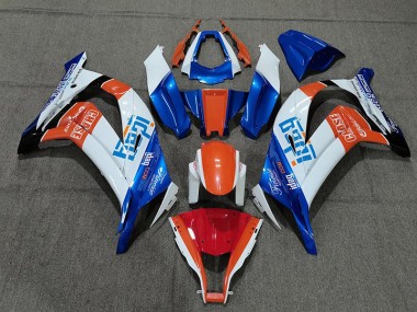 White Blue and Orange Kawasaki ZX10R Fairings 2011-2015 Outlets