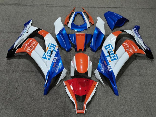 White Blue and Orange Kawasaki ZX10R Fairings 2011-2015 Outlets White Blue and Orange Kawasaki ZX10R Fairings 2011-2015 Outlets