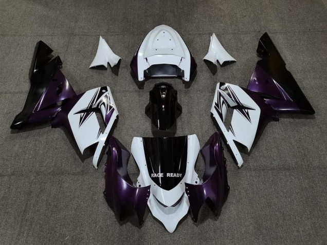 White Purple and Black Kawasaki ZX10R Fairings 2004-2005 Outlets White Purple and Black Kawasaki ZX10R Fairings 2004-2005 Outlets