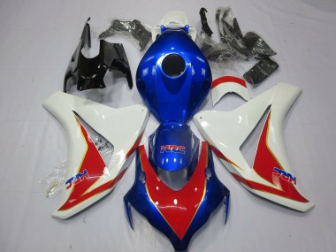 White Red and Deep Blue Honda CBR1000RR Fairings 2008-2011 Outlets