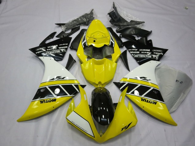 Yellow And White Yamaha R1 Fairings 2013-2014 Outlets Yellow And White Yamaha R1 Fairings 2013-2014 Outlets