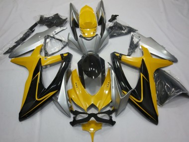 Yellow Black and Silver Suzuki GSXR 600-750 Fairings 2008-2010 Outlets