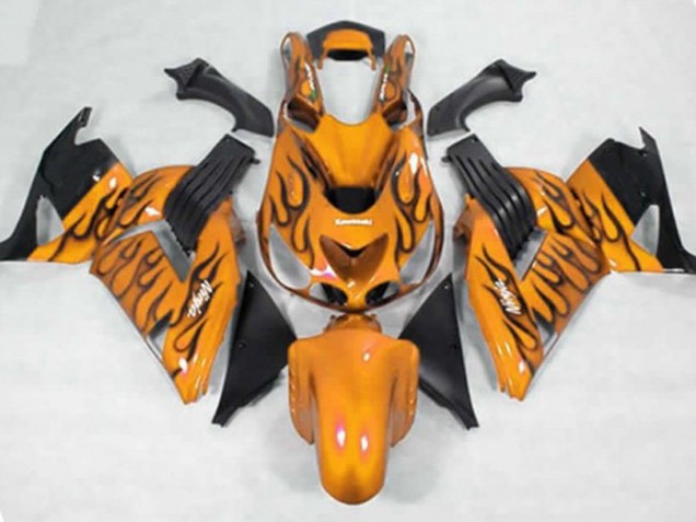 Yellow Black Flame Kawasaki ZX14R Fairings 2006-2011 Outlets Yellow Black Flame Kawasaki ZX14R Fairings 2006-2011 Outlets