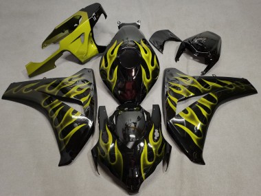 Yellow Flame Honda CBR1000RR Fairings 2008-2011 Outlets