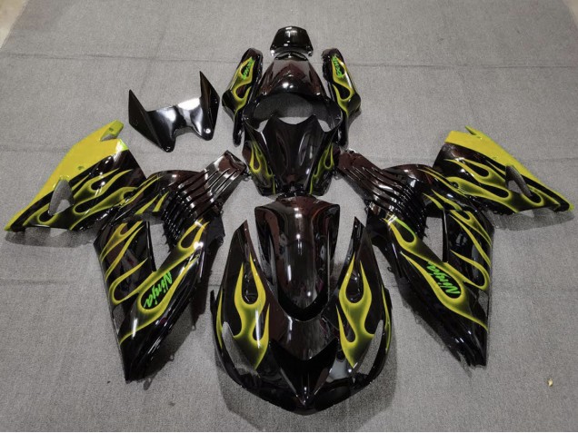 Yellow Flame Kawasaki ZX14R Fairings 2006-2011 Outlets Yellow Flame Kawasaki ZX14R Fairings 2006-2011 Outlets