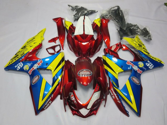 Yellow Red and Blue Suzuki GSXR 1000 Fairings 2009-2016 Outlets Yellow Red and Blue Suzuki GSXR 1000 Fairings 2009-2016 Outlets