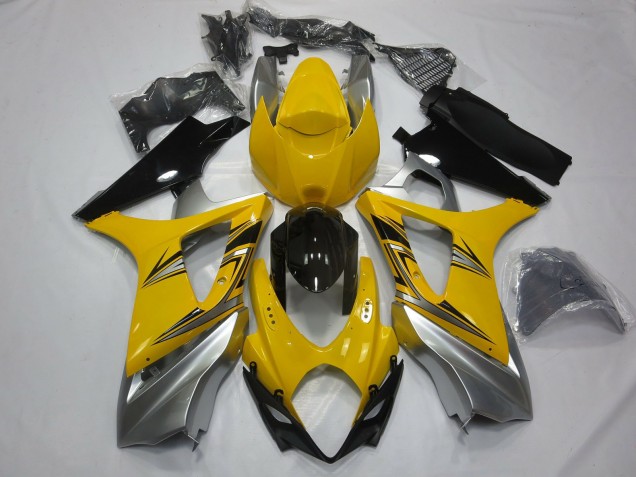 Yellow Silver Suzuki GSXR 1000 Fairings 2007-2008 Outlets Yellow Silver Suzuki GSXR 1000 Fairings 2007-2008 Outlets